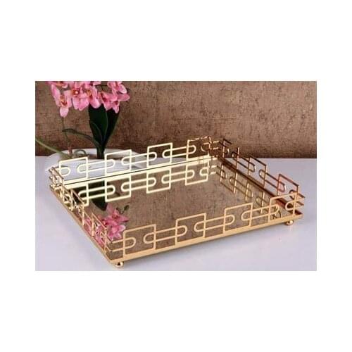 Cercı Nf12 Mirrored Gold Metal Tray - 40S