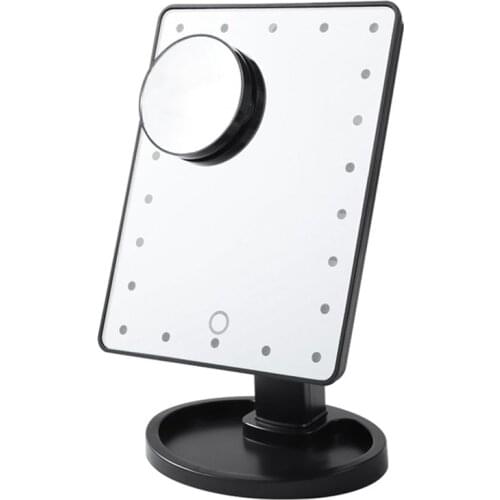 LED Touch Screen 22 Light Makeup Mirror Desktop Make up 10X Magnifying beauty Vanity Mirror lighting Detachable/Storage Base