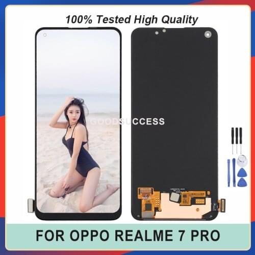 100% Tested Original 6.4'' For OPPO Realme 7 Pro RMX2170MB LCD Display Touch Screen Panal Glass Assembly Repair Part with Tools