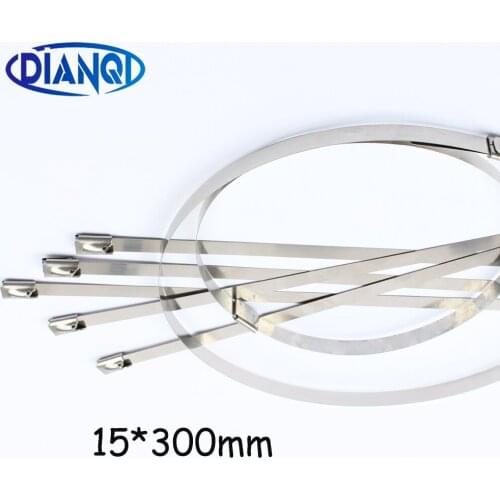 100pcs 15*300mm 15x300mm 15mmx300mm Latching Self-Locking Stainless Steel Zip Cable Tie Lock Tie Wrap cable ties 201 304 316