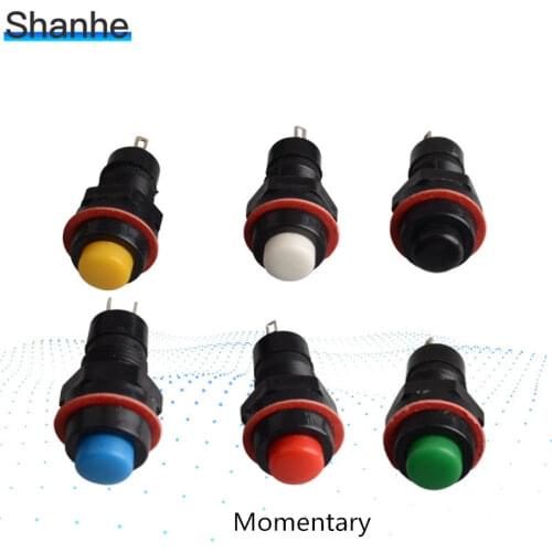 100PCS Momentary Push Button Switches without lock mounting hole 10mm Fixed Self-locking