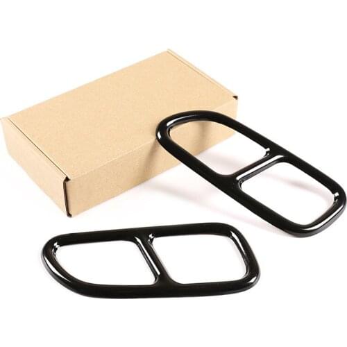 Yubao Car Stainless Steel Tail Throat Exhaust Pipe Muffler Tip Cover Trims for Mercedes Benz CLA 2013-2016 Black