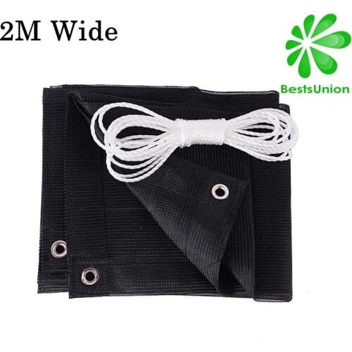 2M Wide Outdoor Sun Shade Net Home Garden Sun Shade Sails Privacy Fence Screen 75% Shading Rate Customize Size