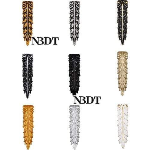 2Pcs Resin Retro European Furniture Door Decorative Onlay Applique Hand-painted Gold Silver White Black