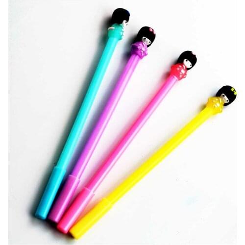 4pcs/ A Set optional many jelly color kimono girl gel pen writing exam pen refill pen Stationery office for school 2020