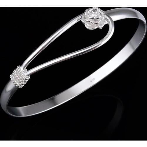 5PCS Fashion bracelets luxury bangles for women gift silver plated charm bracelet creative flower design bracelet