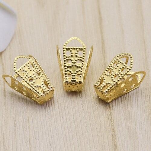 50pcs/lot Hollow Craft Classic Beads Caps Designer Copper Tassel End Cap Ornament Receptacle Findings DIY Jewelry Making Gift