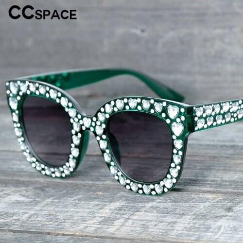 51038 Heart-shaped Diamond Sunglasses Luxury Crystal Square Fashion Men Women Sun Glasses