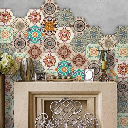 9 Kinds Non-Slip Floor Sticker DIY Vinyl Tile Decals Home Decor Living Room Kitchen Bathroom Hexagon Tile Sticker Self-Adhesive