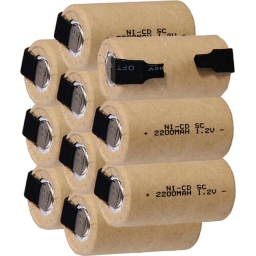 Real capacity 10 pcs SC 2200mah 1.2v battery NICD rechargeable batterie for makita bosch B&D Hitachi metabo dewalt power tool