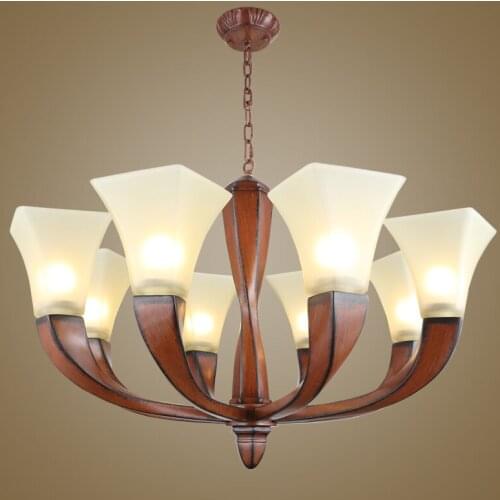 American chandelier European rural living room resin lamp Mediterranean simple restaurant bedroom wrought iron retro lamps