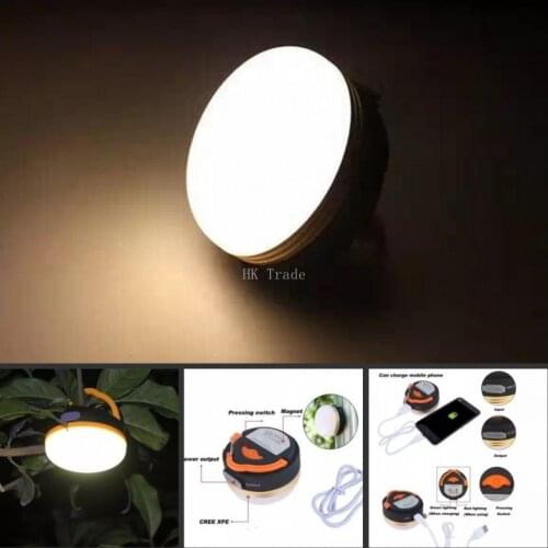 Emergency Light Rechargeable Glare Camping Light 300LM Waterproof Flashlight Lamp USB 5V-1A 1800mAh Bank Charger for Phone Mp3