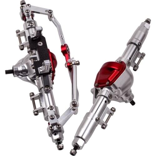 Car 1/10 Complete Alloy Front+Rear Axle para 1:10 Rc Rock Crawler D90 Scx10 RC4WD 2 Pcs CNC Aluminum Axles