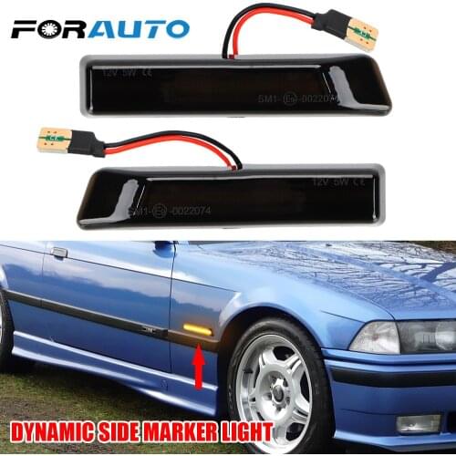 Canbus Error Free Car Flashing Side Marker Lights LED Turn Signal Lamps Dynamic Auto Accessories For BMW E36 3 Series X5 E53 M3