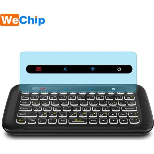 Wechip backlit H20 Mini Wireless Keyboard 2.4ghz English Air Mouse IR Learning with Touchpad Remote Control Android TV Box PK I8