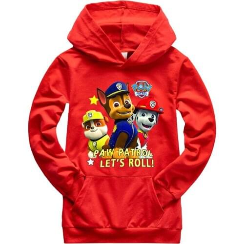 PAW PATROL Spring Autumn childrens hoodies trendy fashion boys and girls hoodies warm sweaters little girls clothing