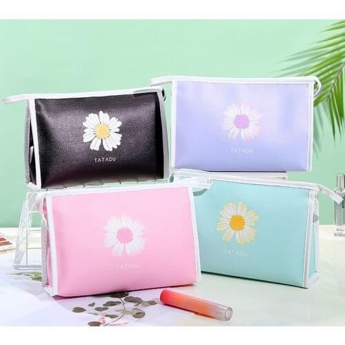 Pinkycolor Travel Makeup Bag Case for Girls & Women Portable Cosmetic Organizer Waterproof Toiletries Pouch PU Leather Wash Bag