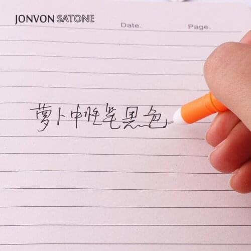 Jonvon Satone 5pcs Cute Carrot Pen Student Neutral Pen Black Gel Pens Cartoon Gifts Creative Stationery Kawaii School Goods Kids