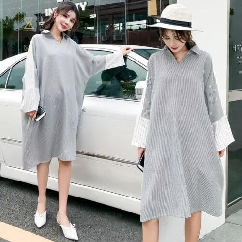 Korean Winter Dresses For Pregnant Womens Clothing Of Large Size Autumn Maternity Clothes Women Fall Linen Pregnancy Vestido