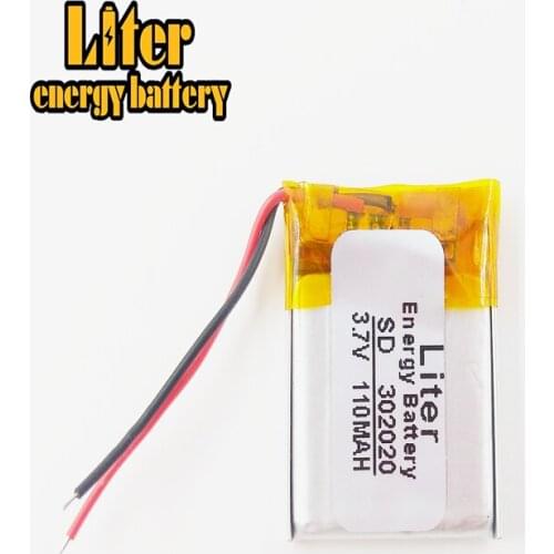 3.7V 110mAh 302020 Lithium Polymer Li-Po li ion Rechargeable Battery cells For Mp3 MP4 MP5 GPS