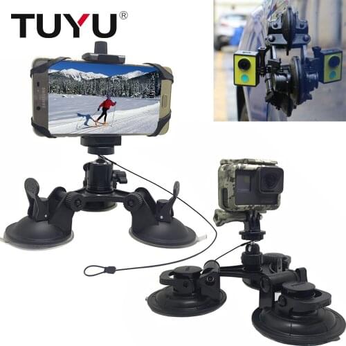 TUYU Small & Large Size Car Window Suction Cup Mount for GoPro Hero 6 5 4 HERO5 Session SJCAM SJ4000 Xiaomi Yi 4K EKEN H9 Camera