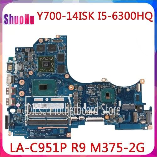 KEFU LA-C951P Motherboard For Lenovo Ideapad Y700-14ISK Y700-14 Laptop Motherboard I5-6300HQ R9 M375 2GB Tested Original DDR4
