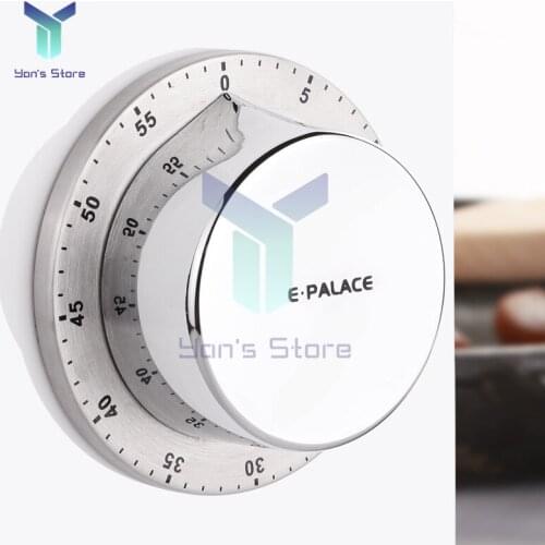 Stainless Steel Mechanical Timer Time Controller with Magnetic Base Manual Mechanical Cooking Timer Countdown Cooking Tools