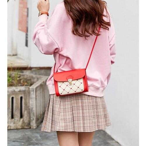 Fashion Women Color Matching Square Bag PU Single Shoulder Messenger Bags Multi Functional Ladys Bag Sac Femme Bolso Mujer