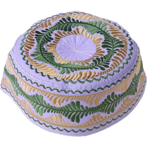 Islamic Muslim Kid Hat Boy Pray Embroidery Round Cap Saudi Arabian Prayer Beanie