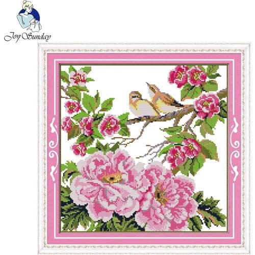 Joy Sunday Flowers And Little Birds Pattern Decor Painting 11CT14CT Cross Stitch Kits Needlework Sets Embroidery Cross-stitching
