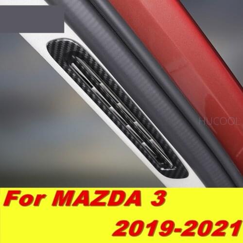 For Mazda3 Mazda 3 2019 2020 2021 Upper air outlet frame sticker Interior carbon fiber texture sequins car accessories