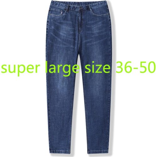 New Arrival Fashion Super Large Men Fashion Casual Jeans Straight Pants Full Length Plus Size 36 38 40 41 42 43 44 46 48 50