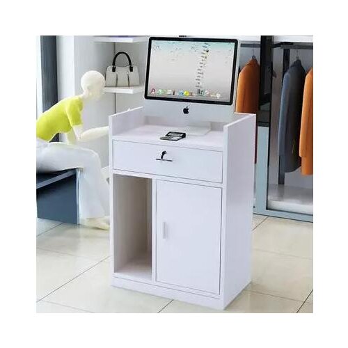 Simple small cashier clothing store supermarket hotel front desk computer bar counter