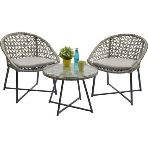 TT Spring Rattan Chair Three-Piece Balcony Iron Table and Chair Leisure Chair Coffee Table Rattan Chair Armchair Home