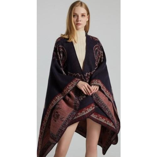 Cashmere-Like Scarf Women Winter Print Soft Wool Shawls and Wraps Ladies Cape Blanket Foulard Scarves New Poncho Luxury Brand