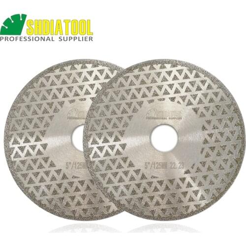 SHDIATOOL 2pk 5" Electroplated diamond cutting & grinding disc 125MM Both side coated diamond blade marble granite tile