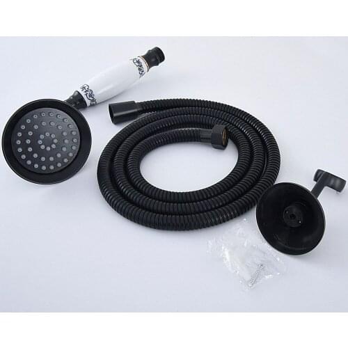 HotelSpa Oil Rubbed 59" Extra Long Flexible Tube Stretchable Hose & Ceramic Hand Spray Shower Head + Adjustable Holder Dhh075
