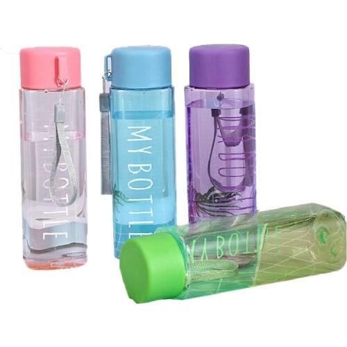 1Pc 500ml Sports Water Mug Creative BottleTransparent Square Plastic Water Cup Outdoor Cold Juice Portable Botella De Agua