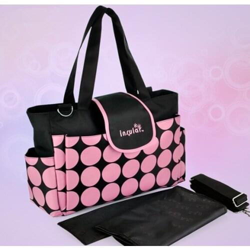 Dot Diaper Bags 2015 New Micro Fiber Bolsos De Bebes Big Nappy Large Capacity Baby Bag Mummy Stroller Organizer Dot Diaper Bags