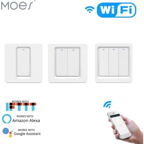 WiFi Smart Light Switch Push Button Smart Life/Tuya APP Remote Control Works with Alexa Google Home for Voice Control