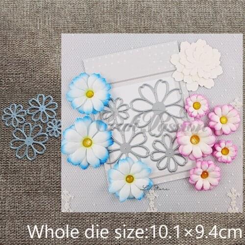 XLDesign Craft Metal Cutting Dies stencil mold 4pcs daisy flower decoration scrapbook Album Paper Card Craft Embossing die cuts