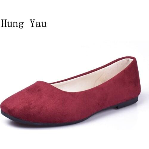 Big Size Women Flats Candy Color Shoes Woman Loafers Square Toe Spring Autumn Flat Casual Shoes Women Plus Size 35-42