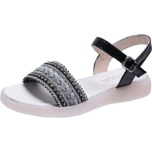 Summer Wedges Shoes Womens Sandals Non-slip Soft Sole Buckle Strap Roma Sandals Ladies Outdoor Beach Sandalias De Mujer