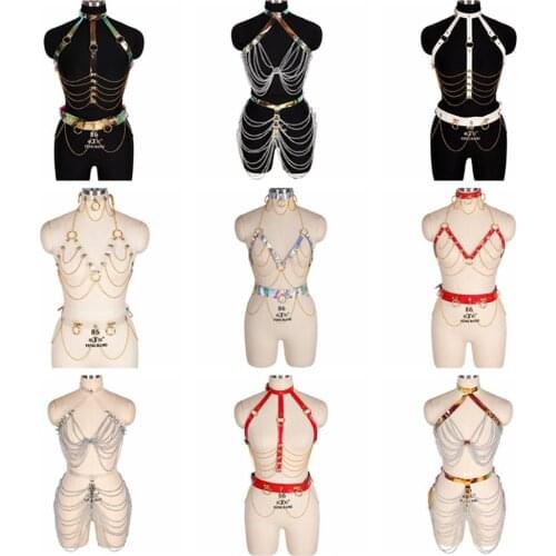 2pc Harajuku Leather Harness For Women Belt Sexy Lingerie Stocking Garters Bondage Accessories Punk Goth Suspender Waist Straps