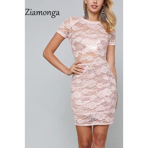 Ziamonga High Quality Black Pink Hollow Out Floral Lace Dress Sexy Celebrity Bandage Dresses Women Cocktail Party Bodycon Dress
