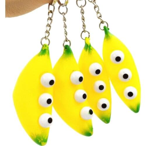 1PC Funny Po-pIt Banana Keychain Pendant Squeeze Toy Stress Relief Fidgets Novelty Gag Kid Toy Gift Wholesale Dropshipping