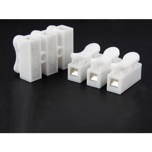 10pc CH2/CH3 High Pressure Resistant 2pin 3pin 6A 250V Push Quick Wire Cable Connector White Wiring Terminal