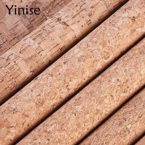 100*140cm Synthetic Leather Fabric Natural Cork Artificial Faux Leather Fabrics DIY Soft Bags Home Decoration Wood PU Leathers