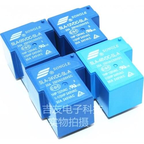 25PCS/Lot Power Relays SLA-05VDC 12VDC 24VDC 48VDC-SL-A 5V 12V 24V 48V 30A 5PIN T90