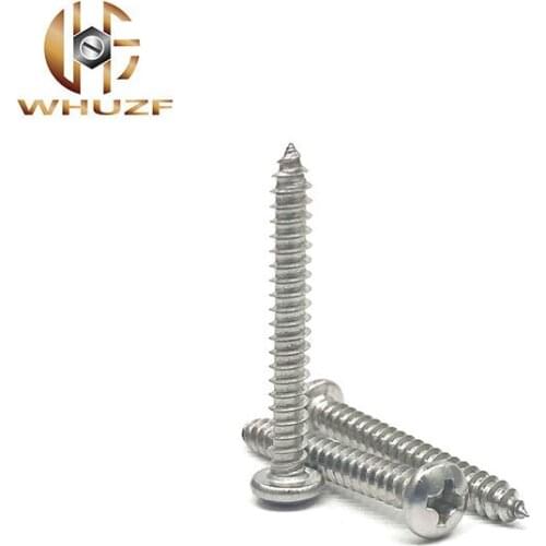 40pcs M4.2*10/12/16/20/25/30/35/40/45/50/60 mm GB845 phillips stainless steel 304 pan head head Self Tapping Screws